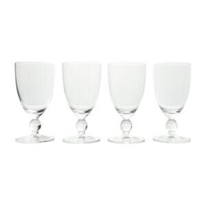 Wedgwood “Sarah’s Garden” 4 Wine or Water All Purpose Glasses 6 1/2” 12oz Signed